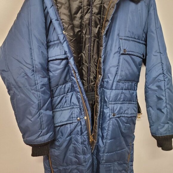 Zero Zone Snow Suit Vintage Zip Snap Mens M Womens L Blue Winter Snowmobile Ice - Picture 5 of 8